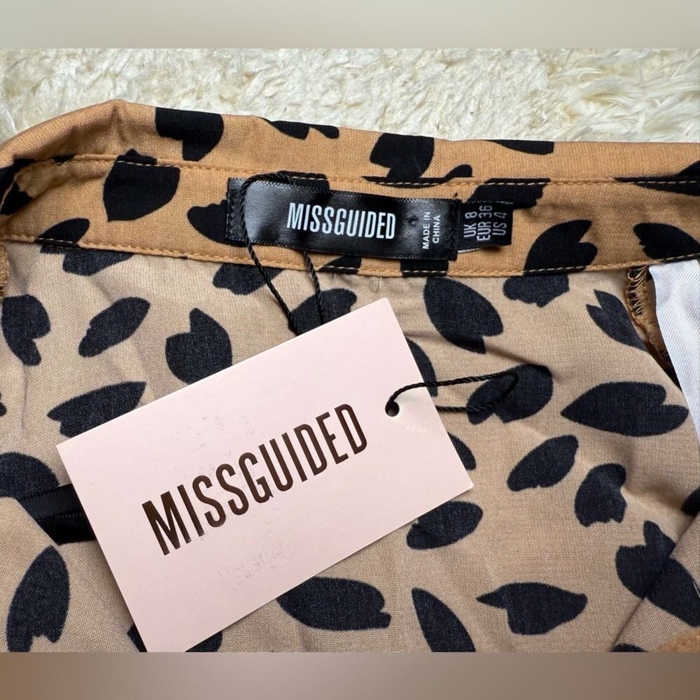 Missguided Animal Print Shirtdress Size 4 with tags - Picture 9 of 13